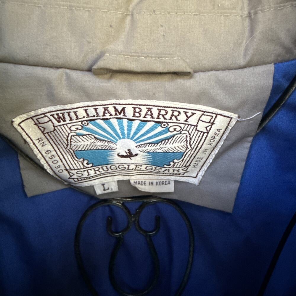 Vintage William Barry Struggle Gear Heavy Bomber Jacket Full Zip Padded Lge Gray - Picture 3 of 12